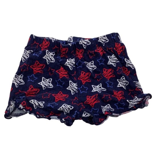 Healthtex Toddler Girls Star Print Ruffle Hem Shorts Size 3T Elastic Waist Blue - Picture 2 of 7